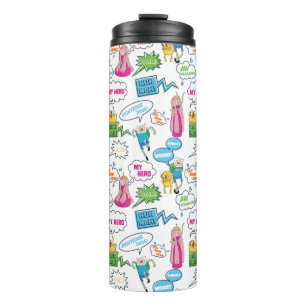 Adventure Time Character Call-Out Pattern Thermal Tumbler