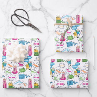 Adventure Time | Character Call-Out Pattern Wrapping Paper Sheet