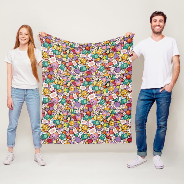 Adventure Time | Character Toss Pattern Fleece Blanket (In Situ)