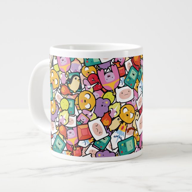 Adventure Time | Character Toss Pattern Large Coffee Mug (Front Left)