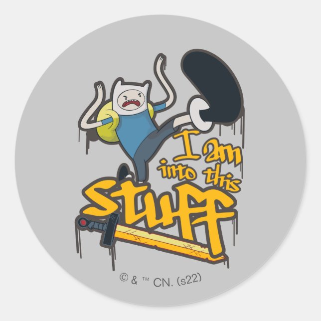 Adventure Time | Finn "I Am Into This Stuff" Classic Round Sticker (Front)