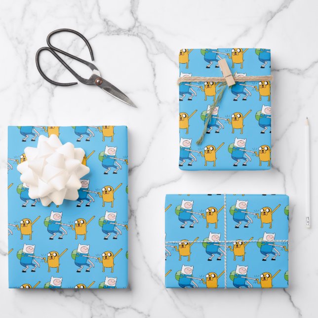 Adventure Time | Finn & Jake Fist Bump Wrapping Paper Sheet (Front)