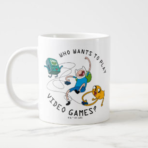 Adventure Time   Finn & Jake Play With BMO Large Coffee Mug