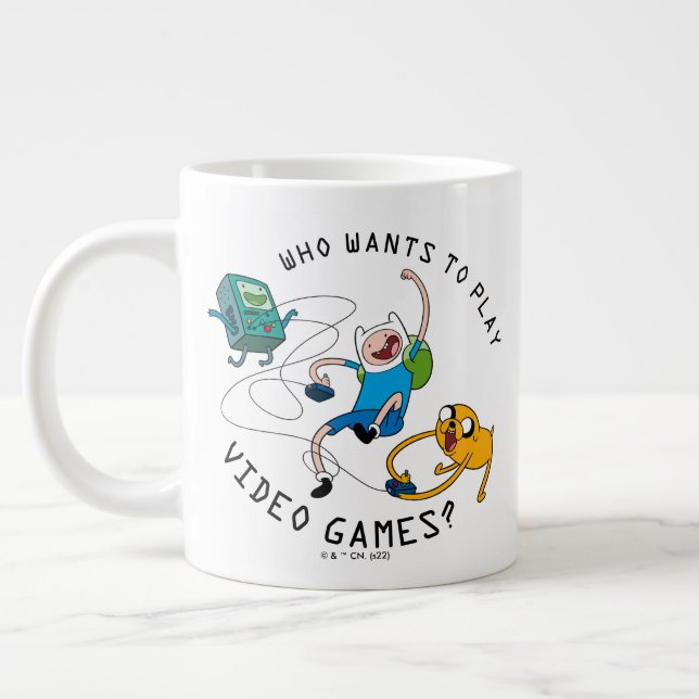 Adventure Time | Finn & Jake Play With BMO Large Coffee Mug (Left)