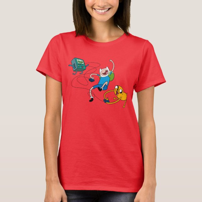 Adventure Time | Finn & Jake Play With BMO T-Shirt (Front)