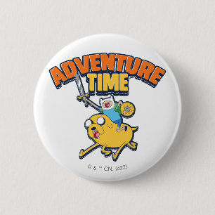 Adventure Time Finn Riding Jake 6 Cm Round Badge