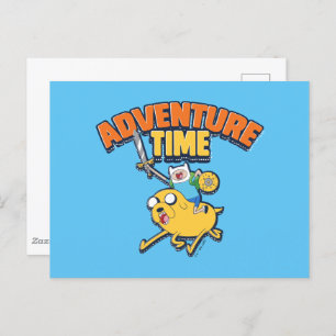 Adventure Time Finn Riding Jake Postcard