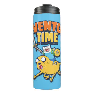 Adventure Time   Finn Riding Jake Thermal Tumbler