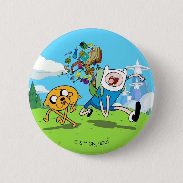 Adventure Time | Finn's Backpack Adventure Gear 6 Cm Round Badge (Front)