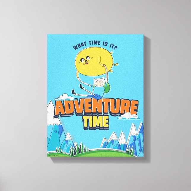 Adventure Time | Jake Floating With Finn Canvas Print (Front)