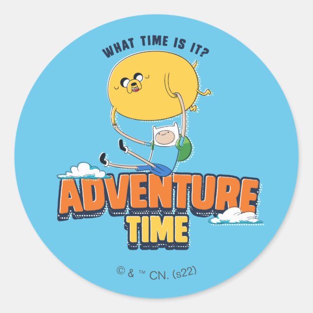 Adventure Time | Jake Floating With Finn Classic Round Sticker (Front)
