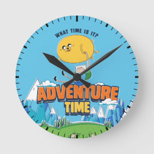 Adventure Time Jake Floating With Finn Round Clock