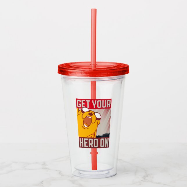 Adventure Time | Jake "Get Your Hero On" Acrylic Tumbler (Front)