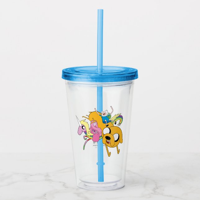 Adventure Time | Lady, Bubblegum, Finn, & Jake Acrylic Tumbler (Front)