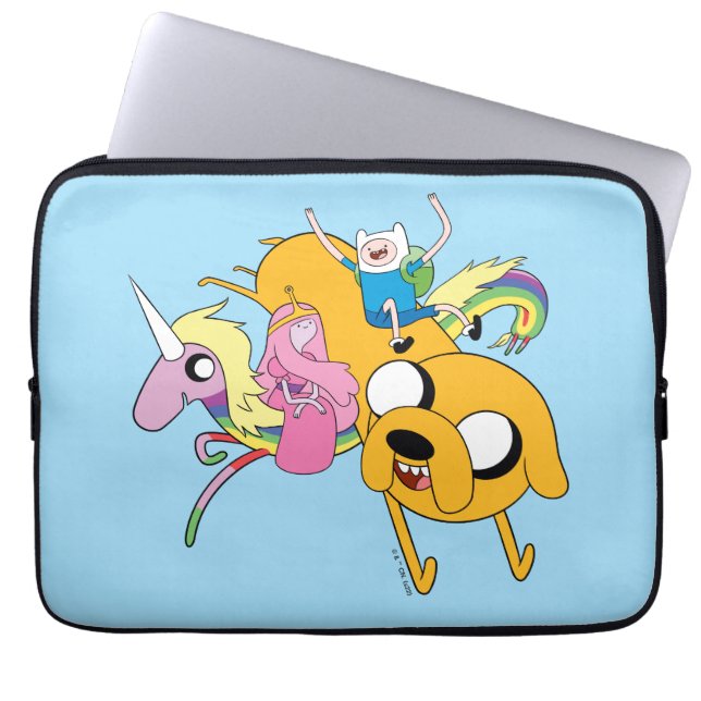 Adventure Time | Lady, Bubblegum, Finn, & Jake Laptop Sleeve (Front)