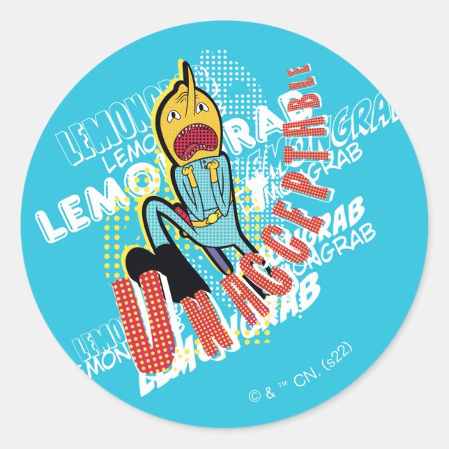 Adventure Time | Lemon Grab "UNACCEPTABLE" Classic Round Sticker (Front)