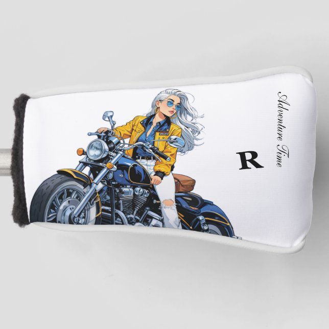 Adventure Time Motorcycle rider: Golf Putter Cover (Front)