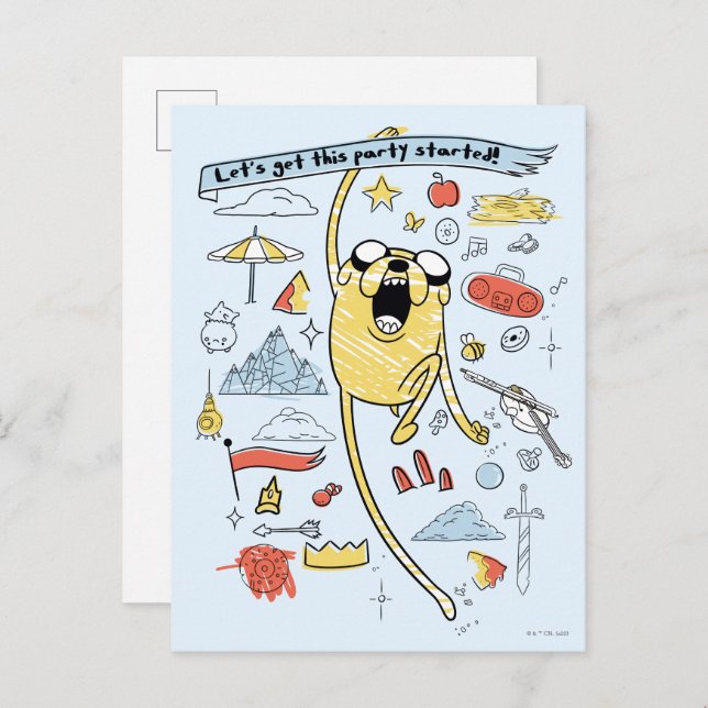 Adventure Time | "Party" Jake Sketch Postcard (Front/Back)