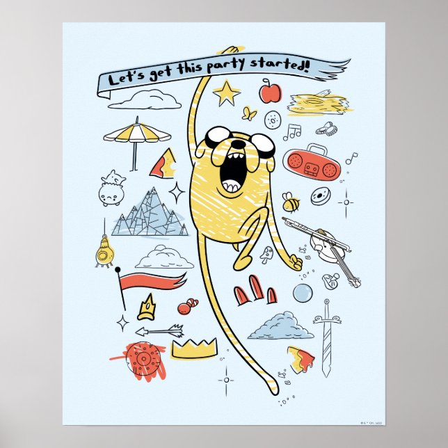 Adventure Time | "Party" Jake Sketch Poster (Front)