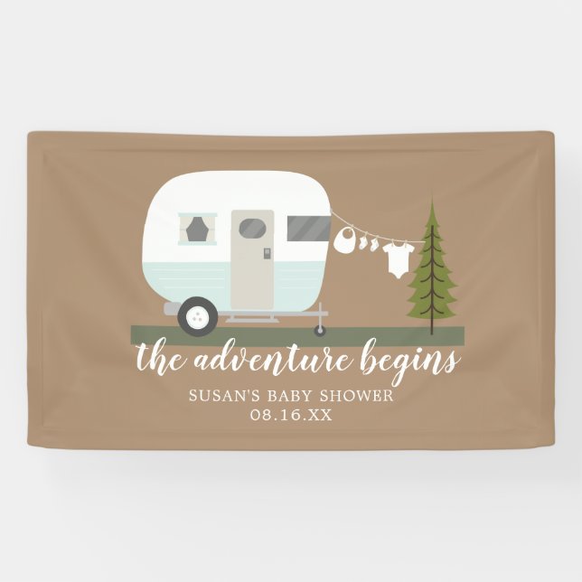 Adventure Trailer Camper Boy Baby Shower Banner (Horizontal)