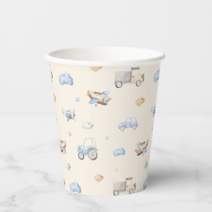 Adventure Transportation Boy Baby Shower  Paper Cups