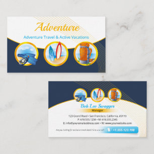 Adventure Travel   Active Vacations Business Card