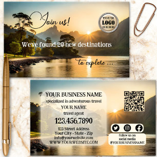 Adventure Travel Agent Modern QR Code Business Card