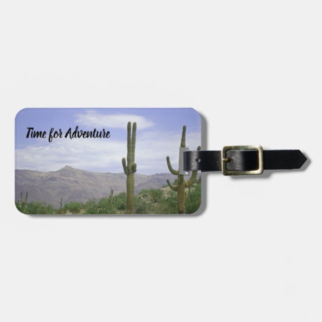 Adventure Travel Arizona Saguaro Cactus Southwest Luggage Tag (Front Horizontal)