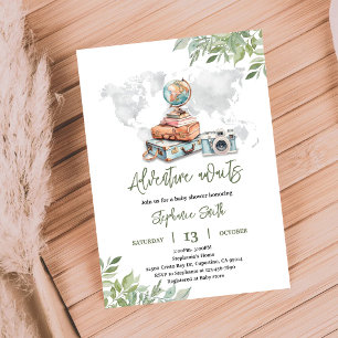 Adventure Travel Baby Shower Invite