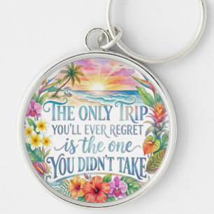 Adventure Travel Beach Vacation Retirement Party Key Ring