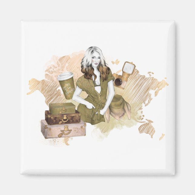 Adventure Travel Girl #2 Magnet (Front)