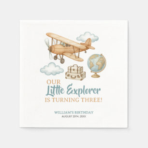Adventure Travel Little Explorer Birthday Napkin
