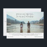 Adventure Travel Photos Collage Christmas  Holiday Card<br><div class="desc">Elevate your holiday greetings with our Traveller's Holiday Photo Card, specially designed for adventurers, globe-trotters, military personnel, and anyone embracing a gap year or exploring the world. The front boasts the cheerful message 'Jingle all the way... to our next adventure, ' capturing the spirit of wanderlust. The focal showcase photo...</div>