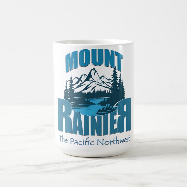 Adventure Typography Mount Rainier | Word Art Desi Coffee Mug (Center)