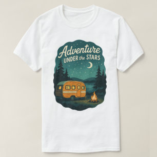 Adventure Under the Stars Retro Camping Art T-Shirt