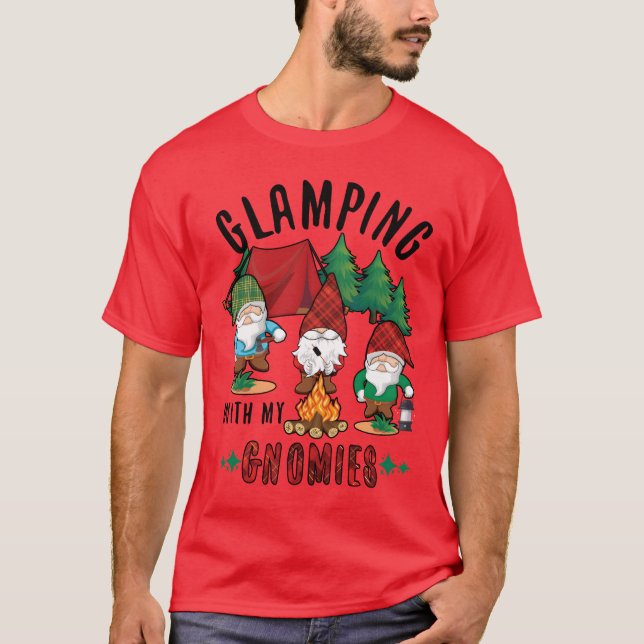 Adventure Vacation Glamp Camp Gnomes Camping famil T-Shirt (Front)
