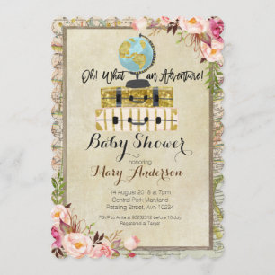 Adventure Vintage Baby Shower Invitation