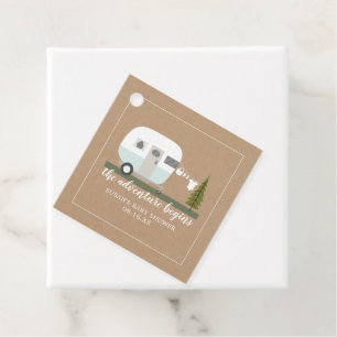 Adventure Vintage Camper Boy Baby Shower Favour Tags