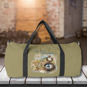 Adventure Vintage Compass Gym Travel Duffle Bag