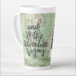 Adventure vintage map stylish photo graduation cof latte mug<br><div class="desc">Adventure vintage map stylish photo graduation favour gift. With hand lettered script text and a vintage map this collection is on trend.</div>