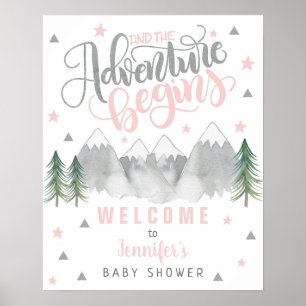 Adventure Welcome Sign Pink Girl