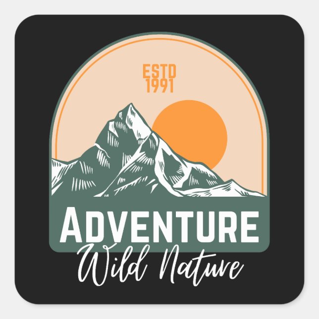 Adventure Wild Nature Square Sticker (Front)