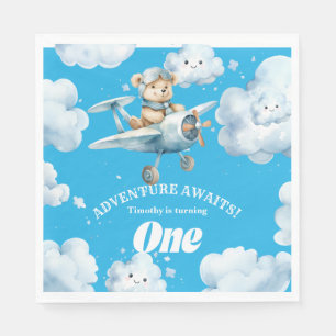 Adventure Wings: Teddy's First Birthday Expedition Napkin