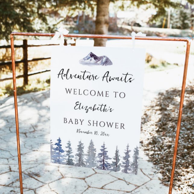 Adventure Winter Trees Baby Shower Welcome Photo Print (Creator Uploaded)