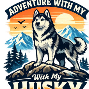 Adventure With My Husky Dog Lover Apron