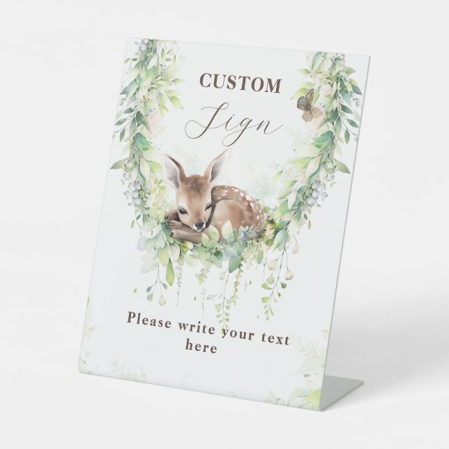 Adventure Woodland Baby Boy Shower Custom Sign (Front)