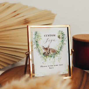 Adventure Woodland Baby Boy Shower Custom Sign