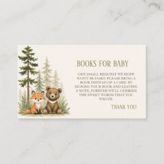 Adventure Woodland Camping Animals Baby Shower Enclosure Card