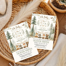 Adventure Woodland Camping Animals baby shower
