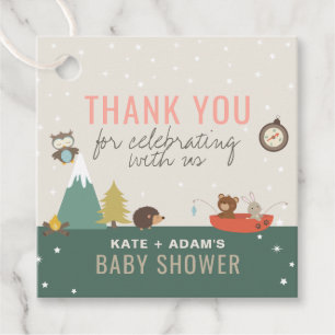 Adventure Woodland Girl Baby Shower Thank You  Favour Tags